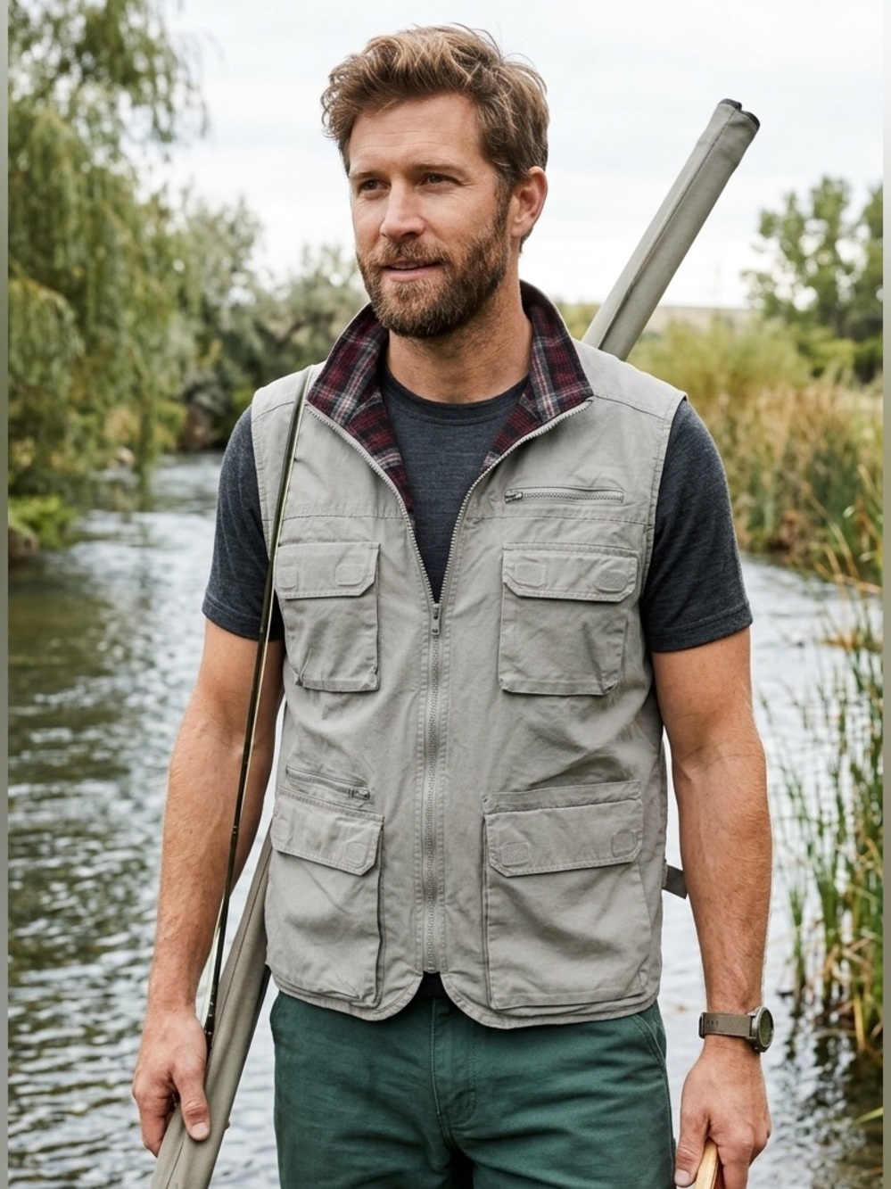 L.L. Bean Vintage Utility Fishing Hunting Vest with Multiple Pockets Size Tall L